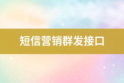 短信營銷群發(fā)接口