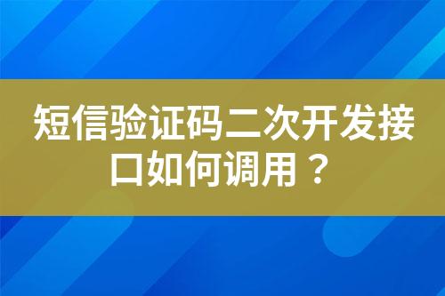 短信驗證碼二次開發(fā)接口如何調(diào)用？