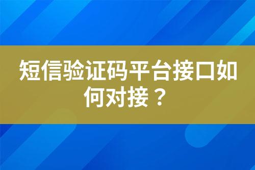 短信驗證碼平臺接口如何對接？
