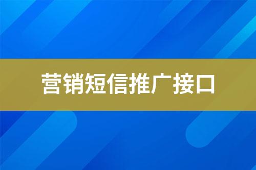 營銷短信推廣接口
