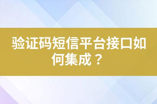 驗(yàn)證碼短信平臺(tái)接口如何集成？