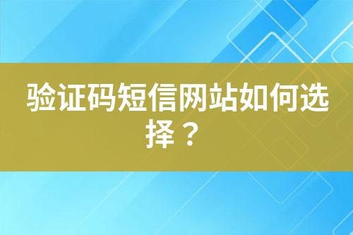 驗(yàn)證碼短信網(wǎng)站如何選擇?